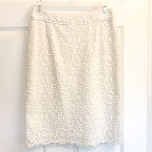 White Lace Midi Skirt